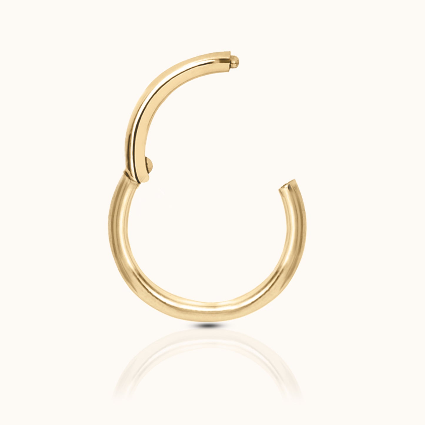 Classic Clicker 10mm Titanium PVD Gold Hinged Nap Hoop Earring