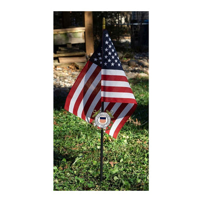 Coast Guard Veteran Grave Marker With 30 Inch Tall American Cemetery Flag, Officially Licensed Military Seal.