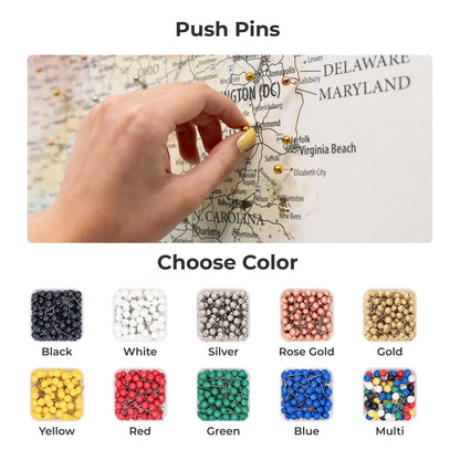 Wooden Canvas USA Map -  Colorful