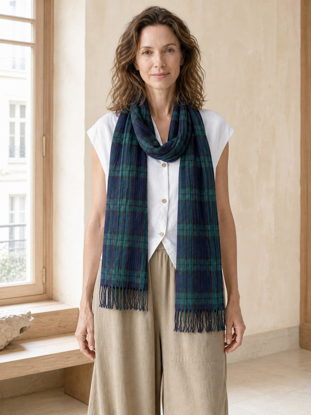 Cotton Linen Lightweight Soft Scarf