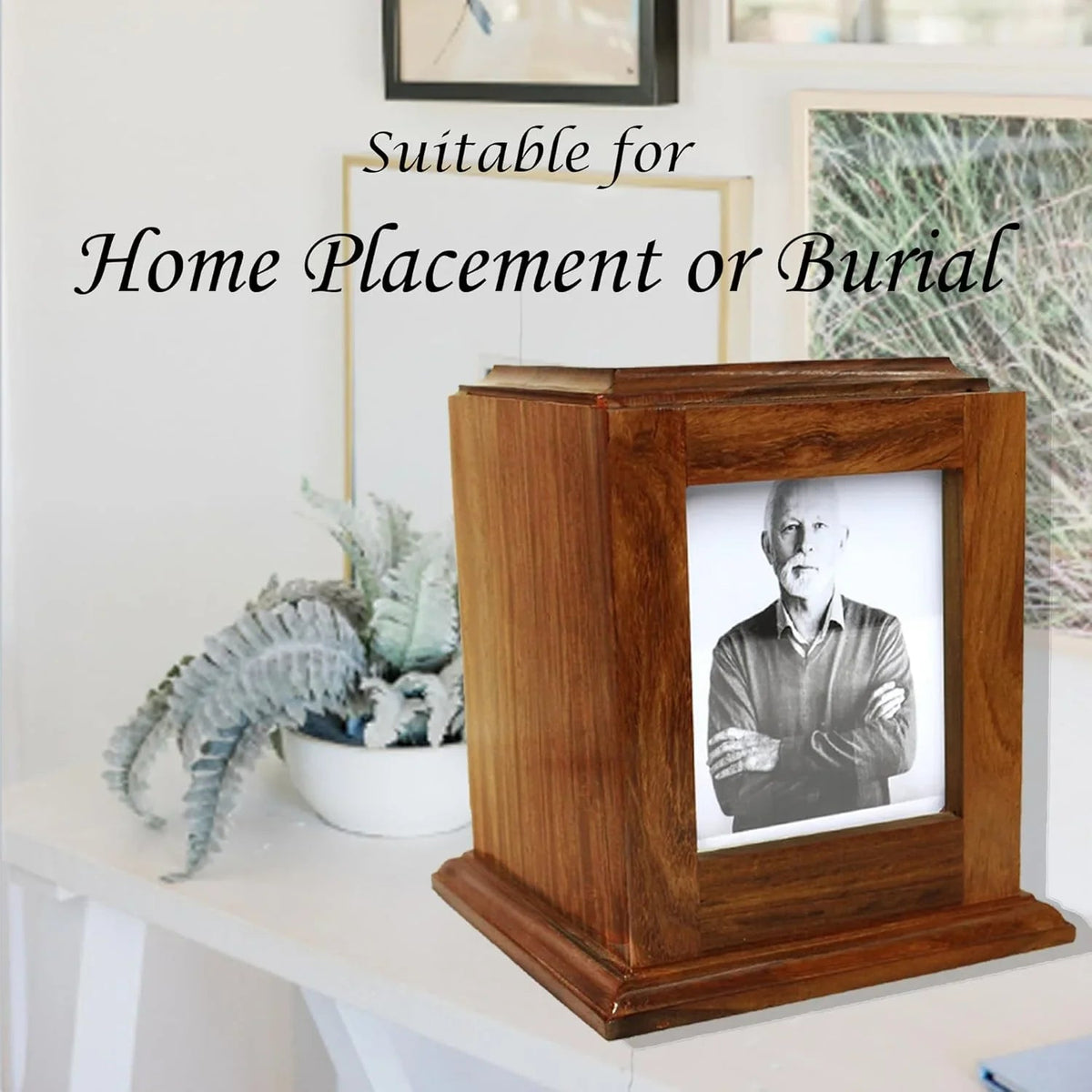 Portrait Urn with Photo Total Size 7"x7"x8"