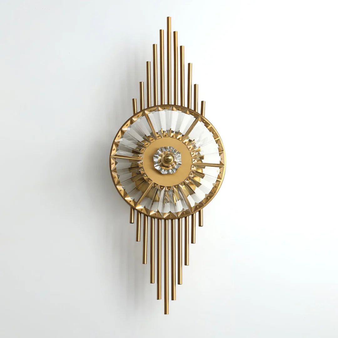 Crystal Gear Gold Wall Light