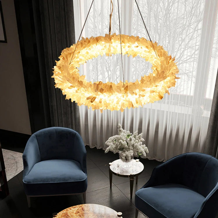 Crystal Brass Round Chandelier