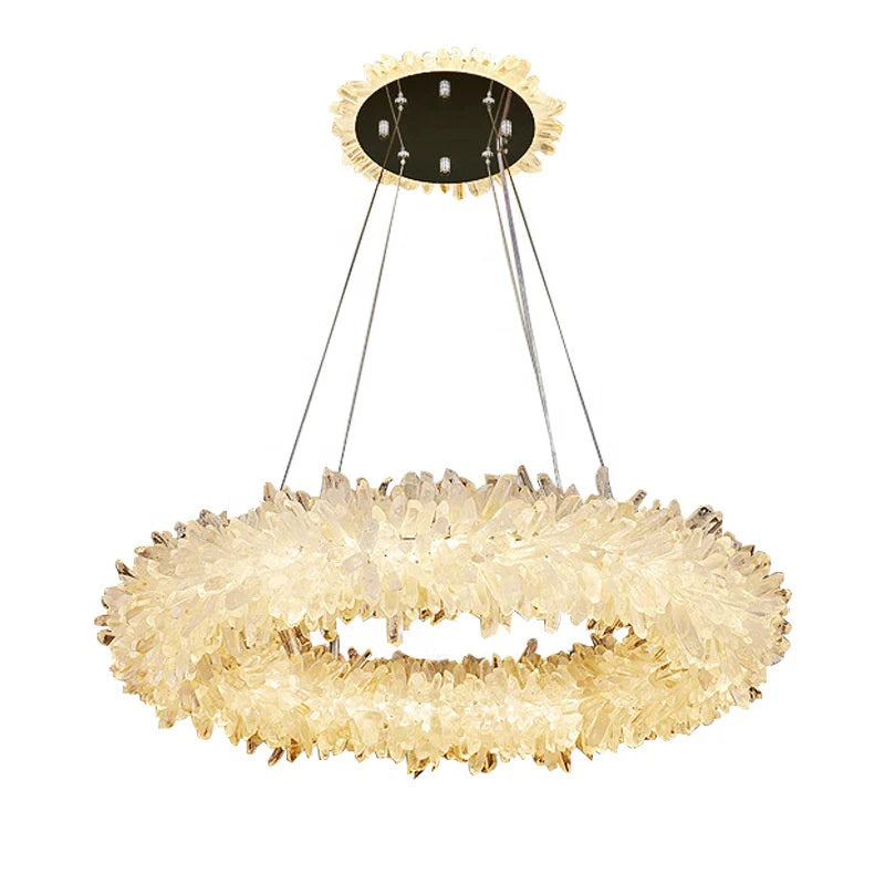 Crystal Brass Round Chandelier