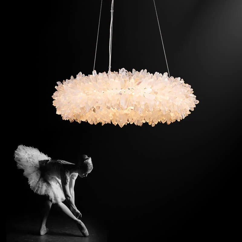 Crystal Brass Round Chandelier
