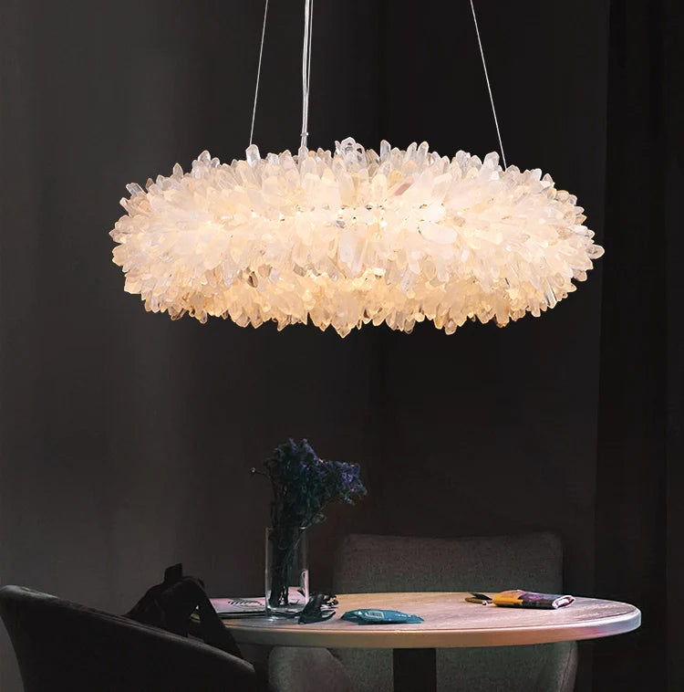 Crystal Brass Round Chandelier