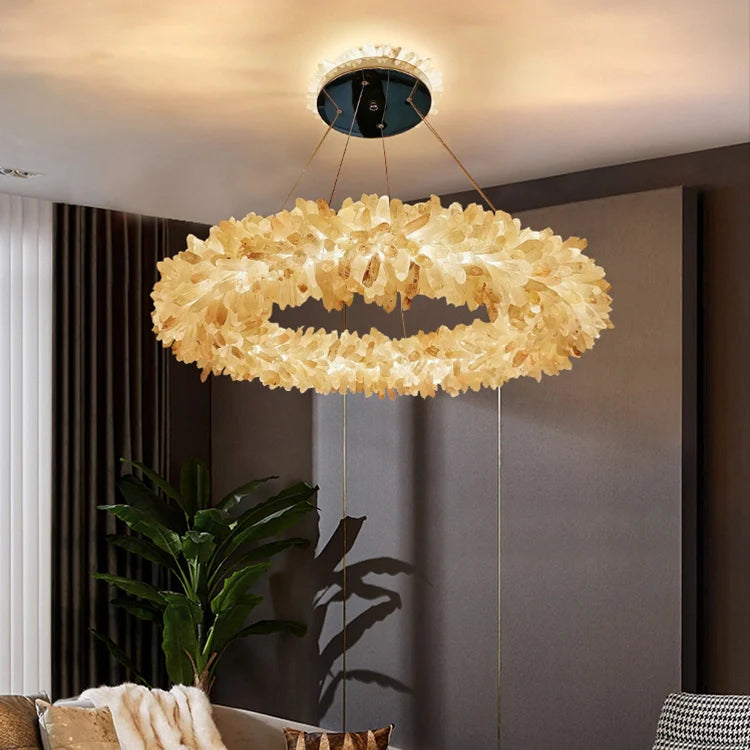 Crystal Brass Round Chandelier