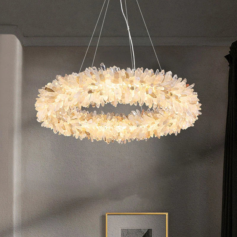 Crystal Brass Round Chandelier