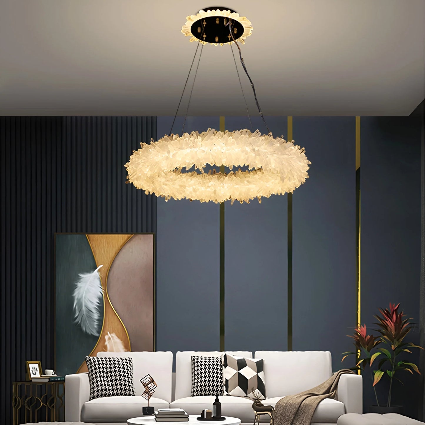 Crystal Brass Round Chandelier