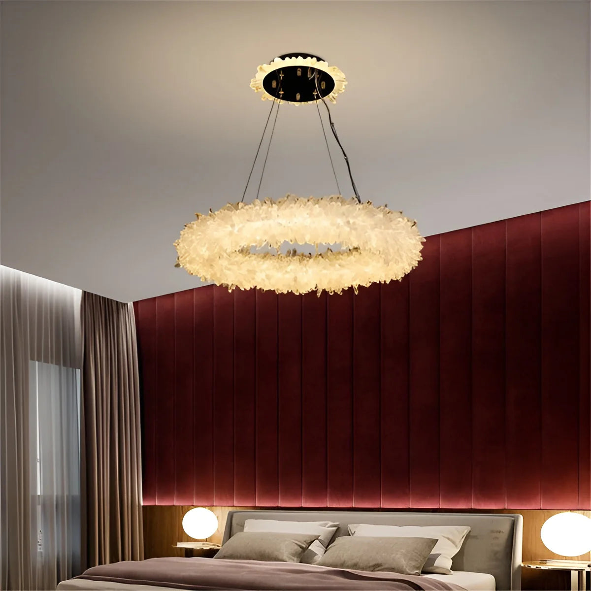 Crystal Brass Round Chandelier