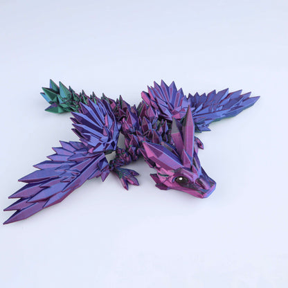3D Printed Crystal Wing Tadling Dragon Fidget Toy – Articulated Fantasy Desk Toy Gift
