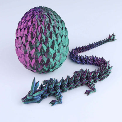 3D Printed Crystal Dragon Fidget Toy – Articulated Flexible Desk Toy Gift