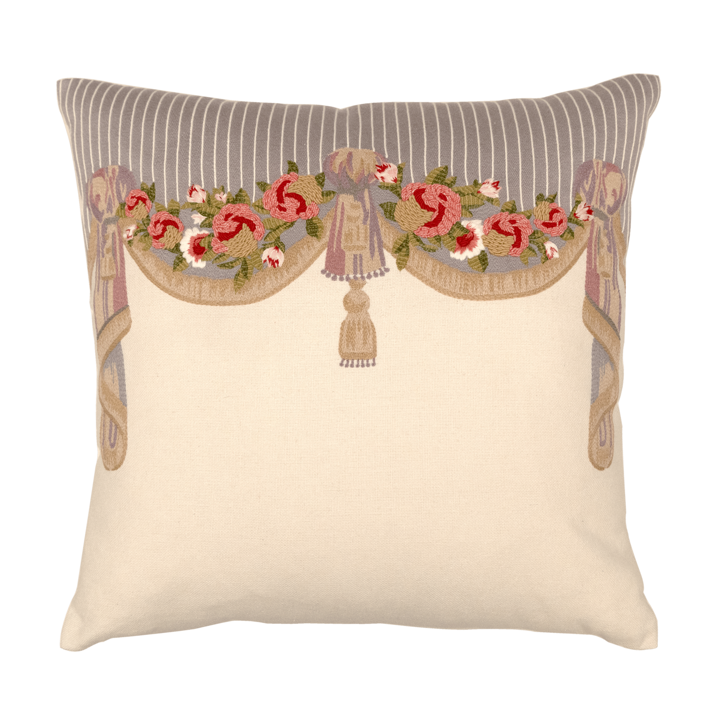 Hand Embroidered Tapestry Silk Pillow Cover 20" x 20"