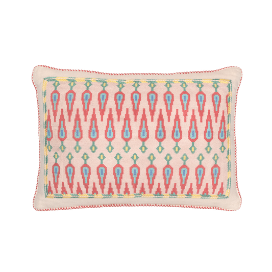Hand Embroidered Cross-Stitch Pillow Cover 14" x 20"