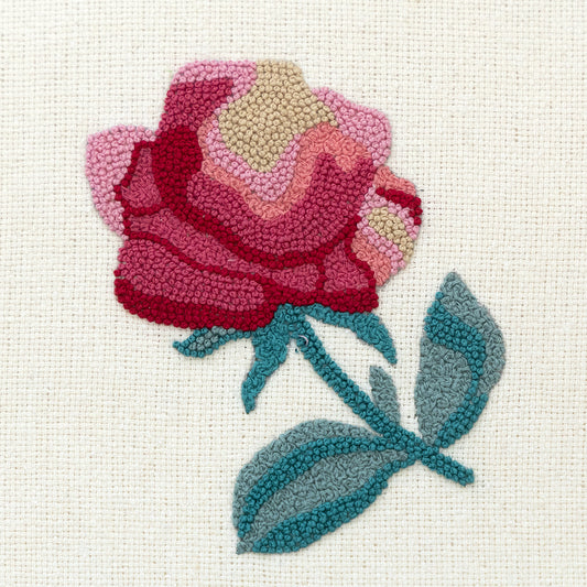 Hand Embroidered Silken Rose Pillow Cover 20"x 20"