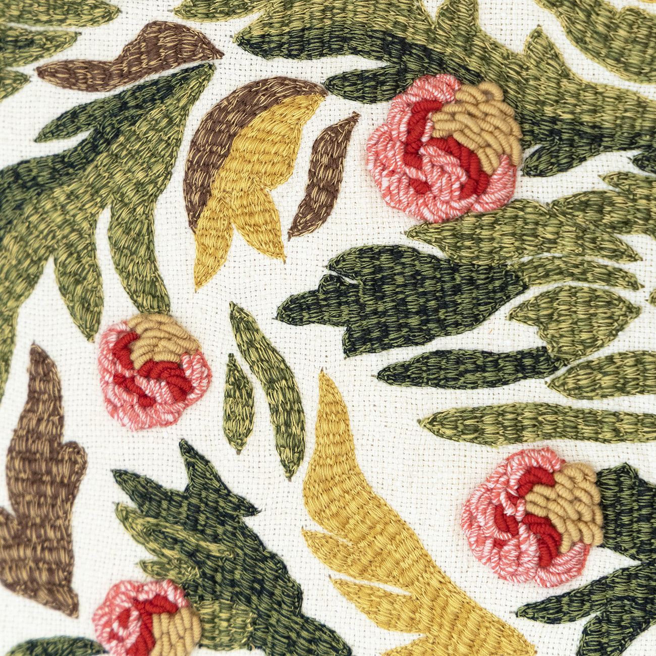 Hand Embroidered Tapestry Silk Pillow Cover 20" x 20"