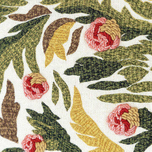 Hand Embroidered Tapestry Silk Pillow Cover 20" x 20"