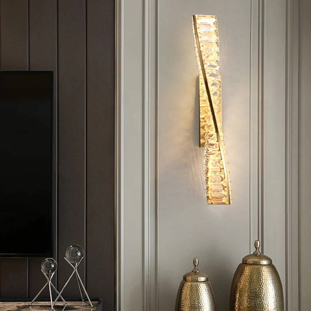 Dna Double Helix Crystal Wall Light