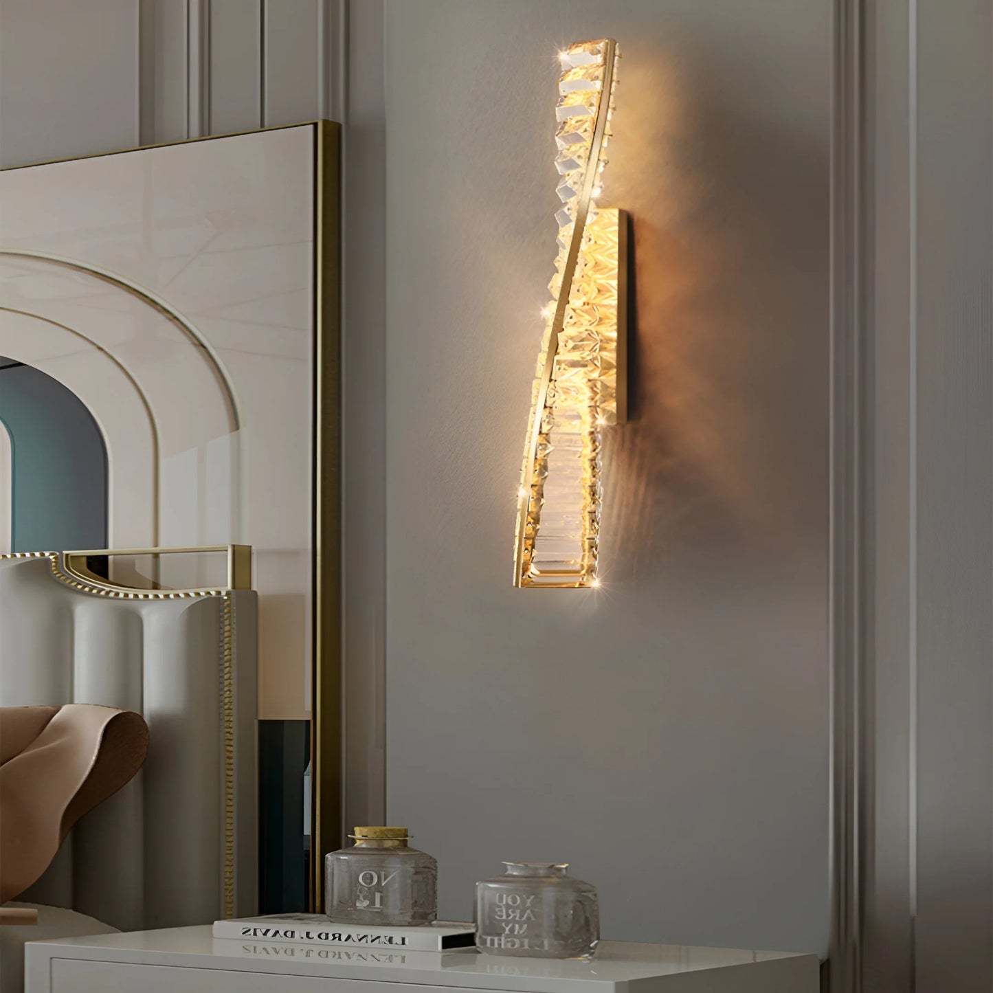 Dna Double Helix Crystal Wall Light