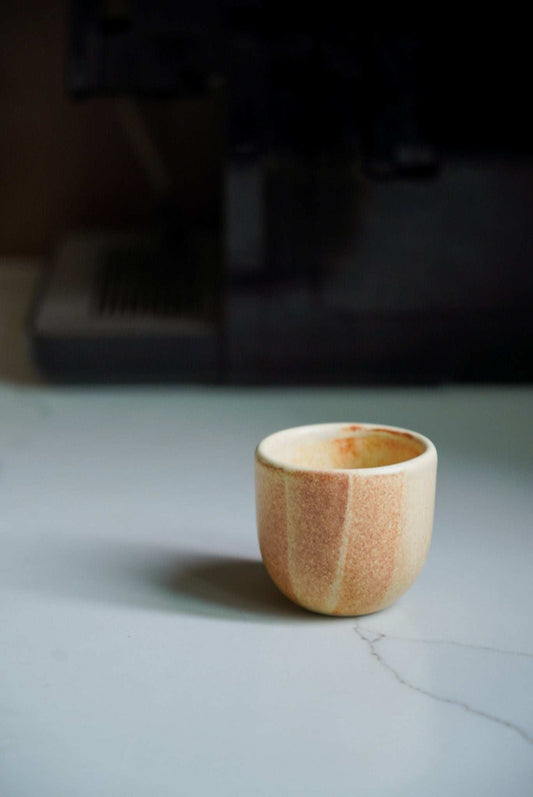 Beige Stoneware Espresso Coffee Cup