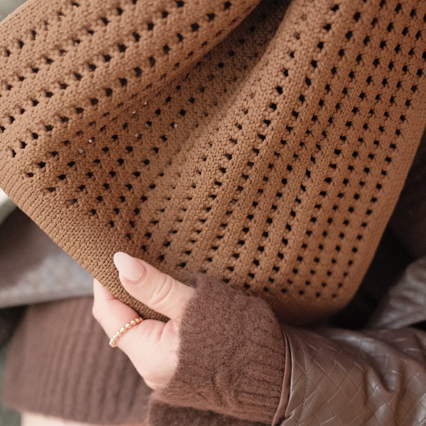 Brown Crochet Handbag