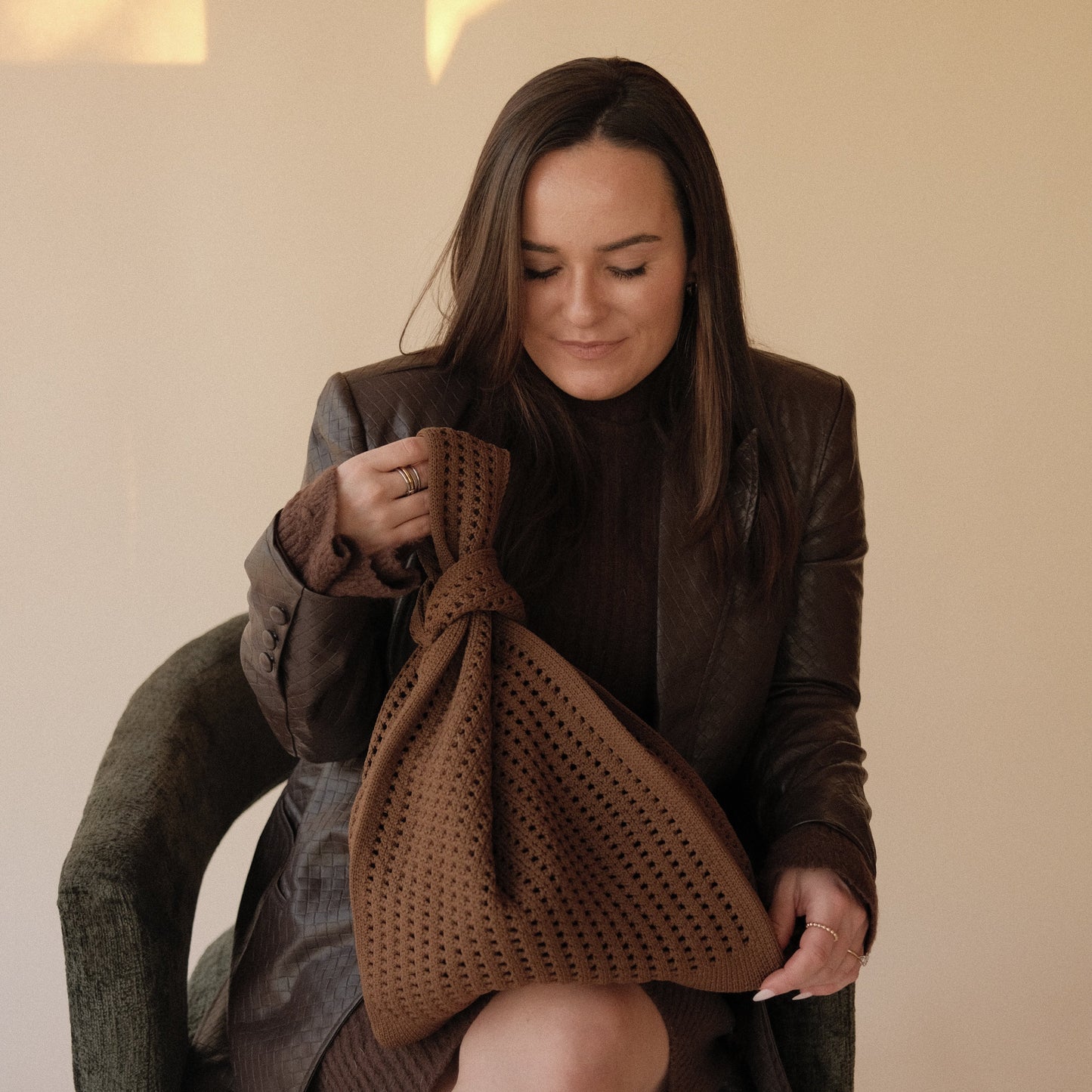 Brown Crochet Handbag