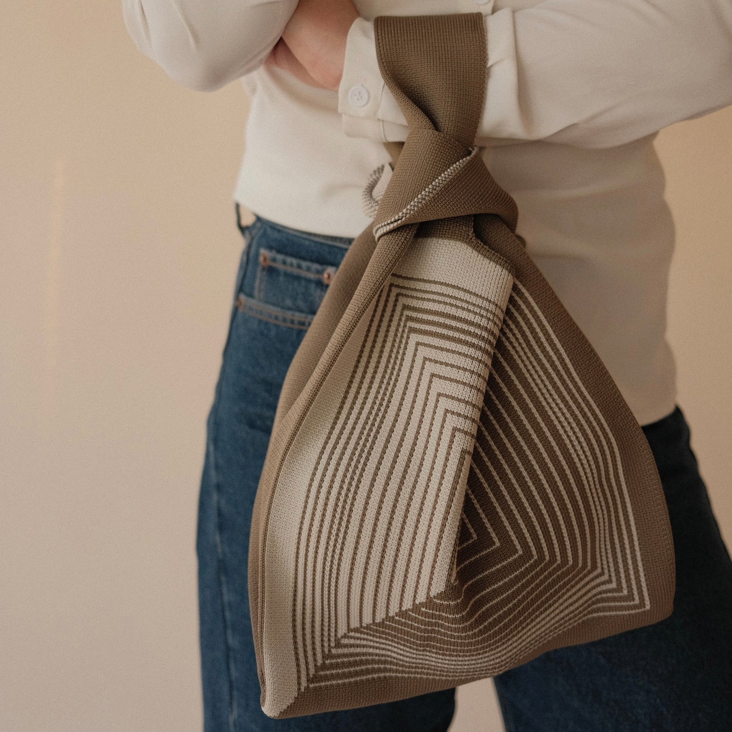 Labyrinth Beige Handbag
