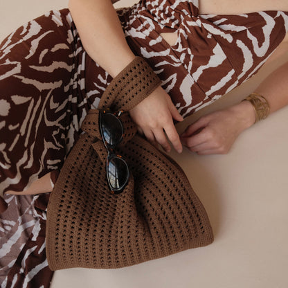 Brown Crochet Handbag