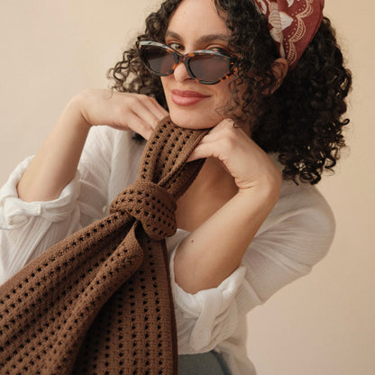 Brown Crochet Handbag