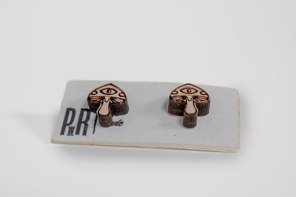 Small Wood Stud Earrings | 14 Geometric Designs