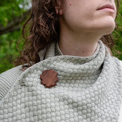 Wood Brooch | Starburst Cloud