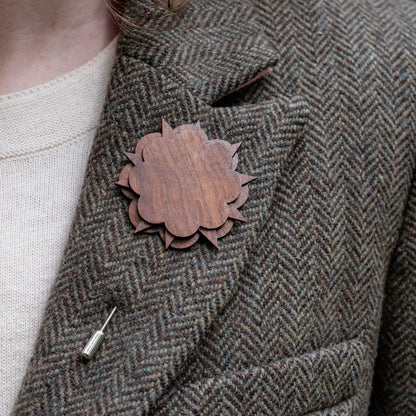 Wood Brooch | Starburst Cloud