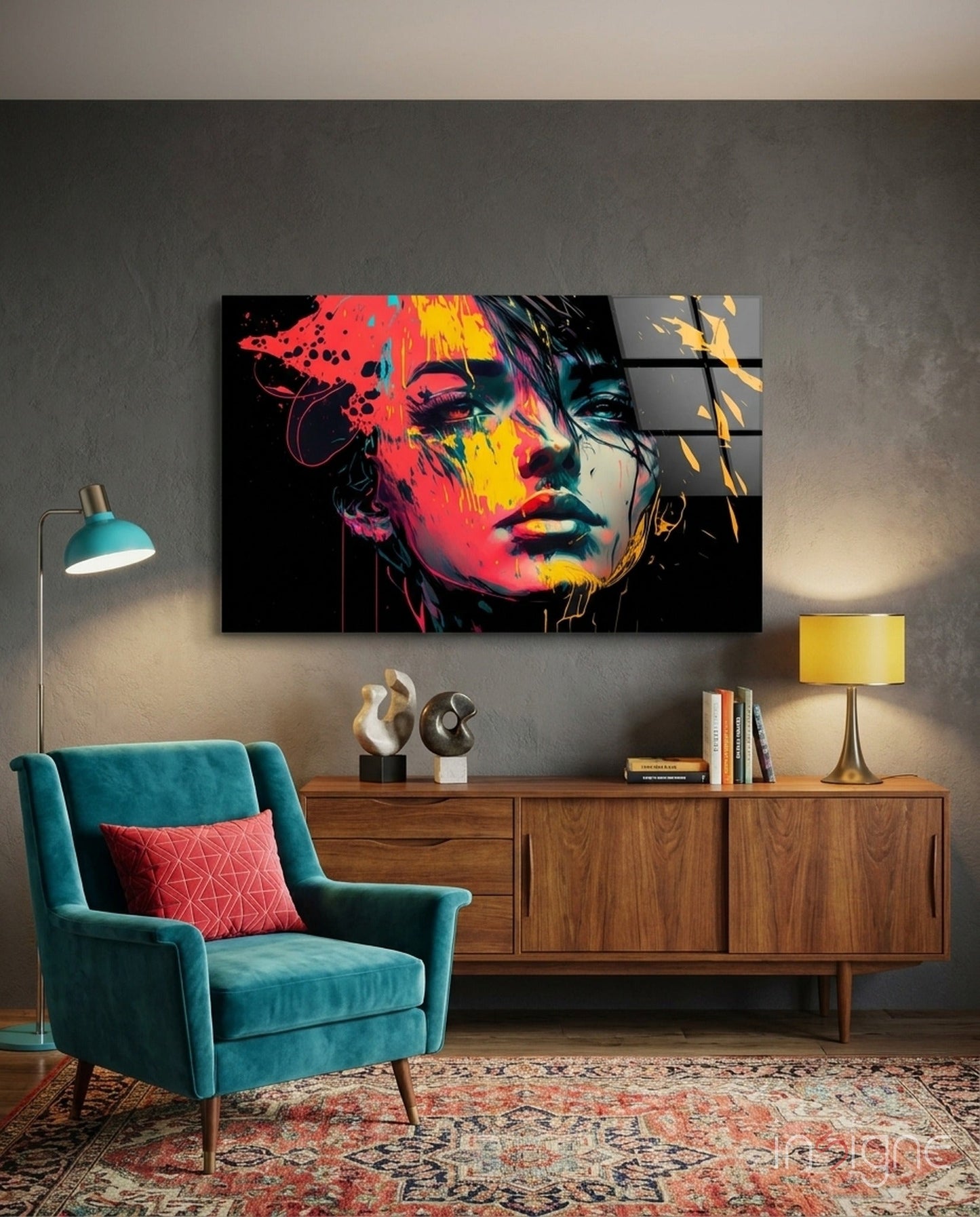 Rebel Beauty Glass Wall Art  || Designer Collection