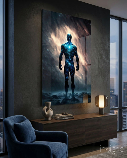 Vitruvius Man Glass Wall Art  || Designers Collection