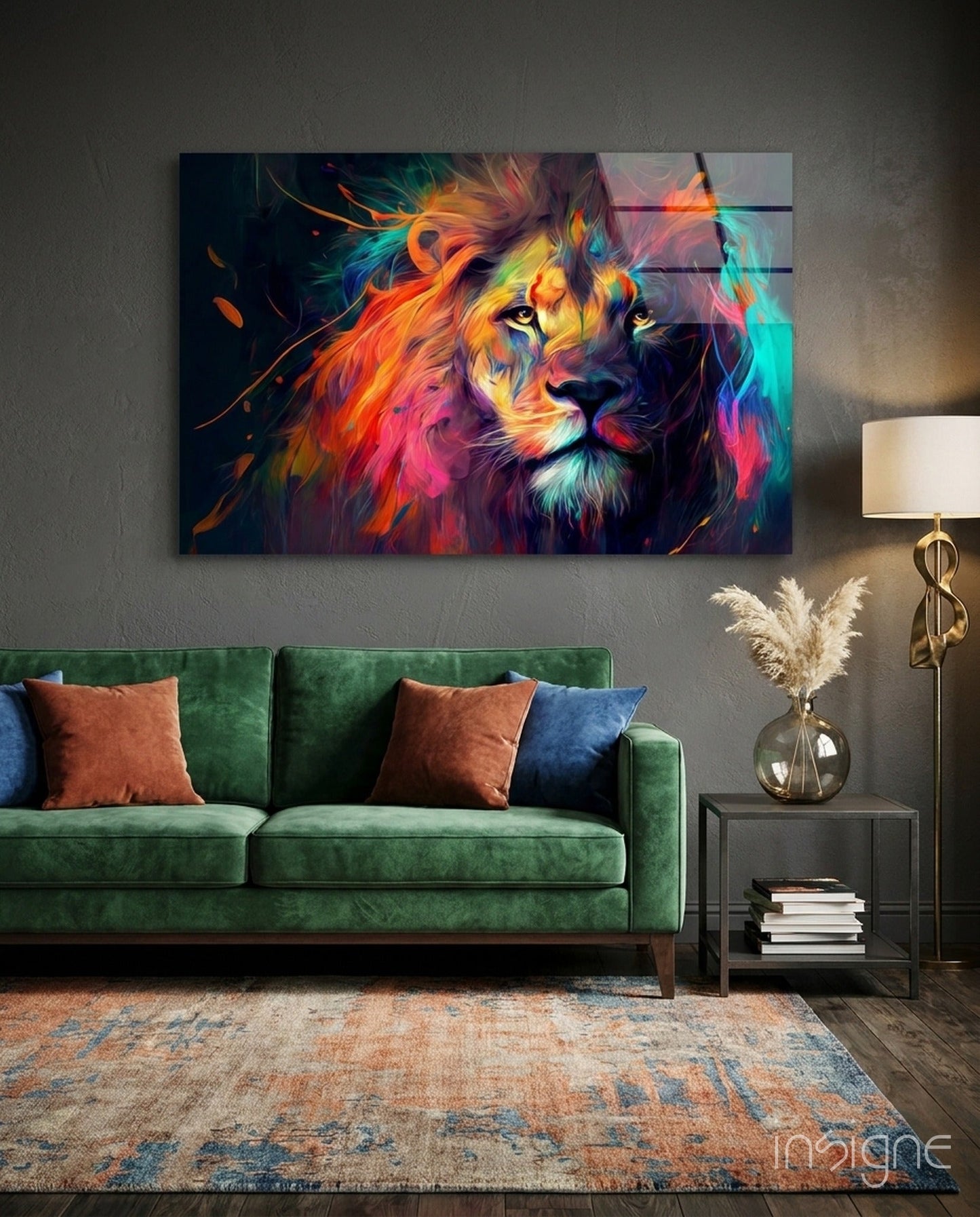 Nobility of the Lion Glass Wall Art  || Designer Collection