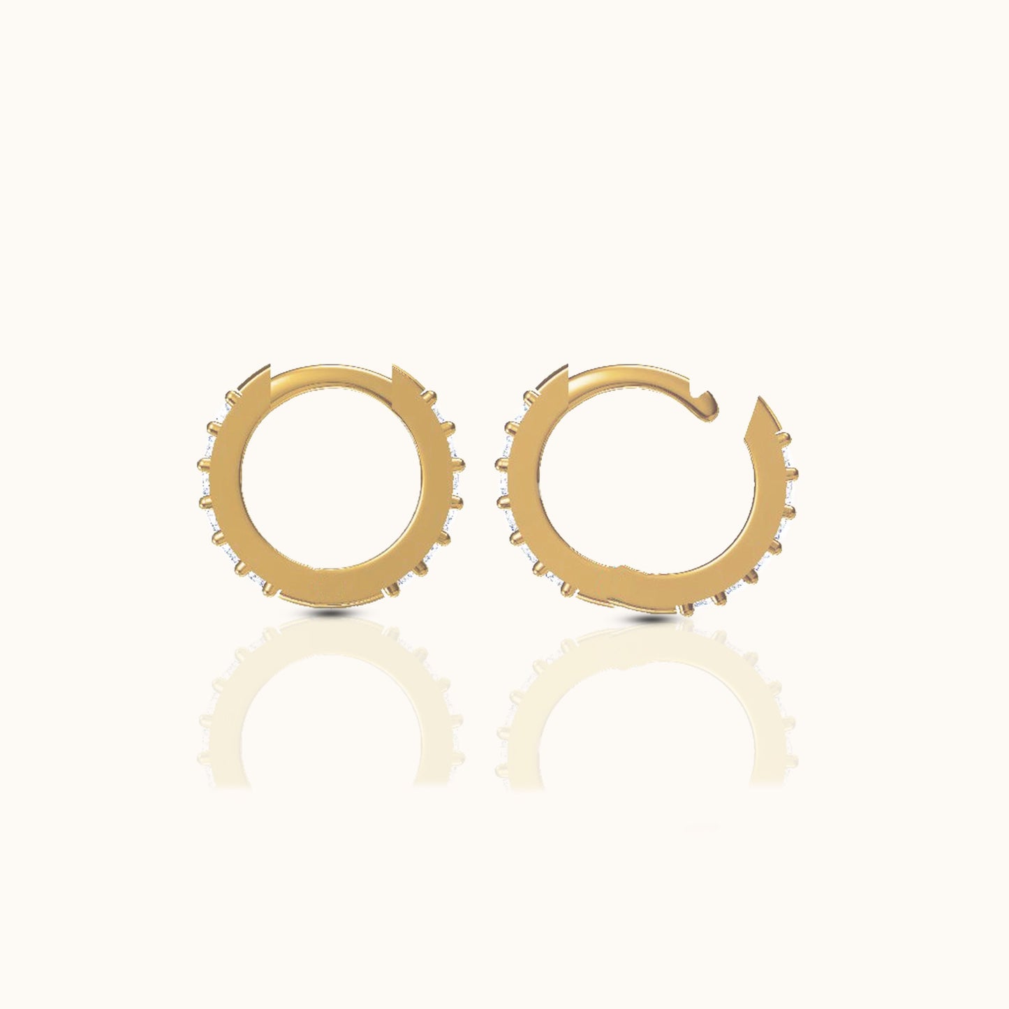 Dainty White Zircon Huggie Hoops