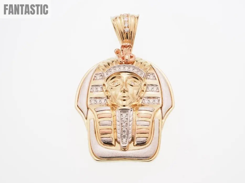 14K Gold CZ Pharaoh Pendant