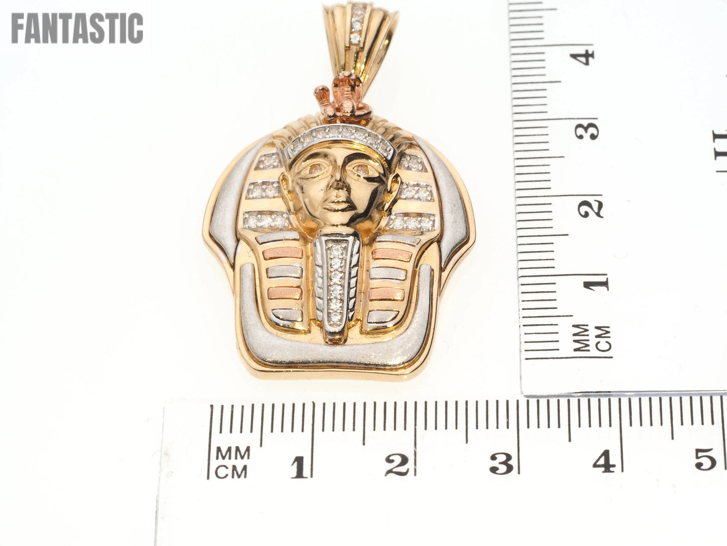14K Gold CZ Pharaoh Pendant