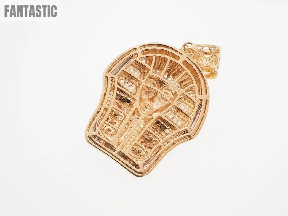 14K Gold CZ Pharaoh Pendant