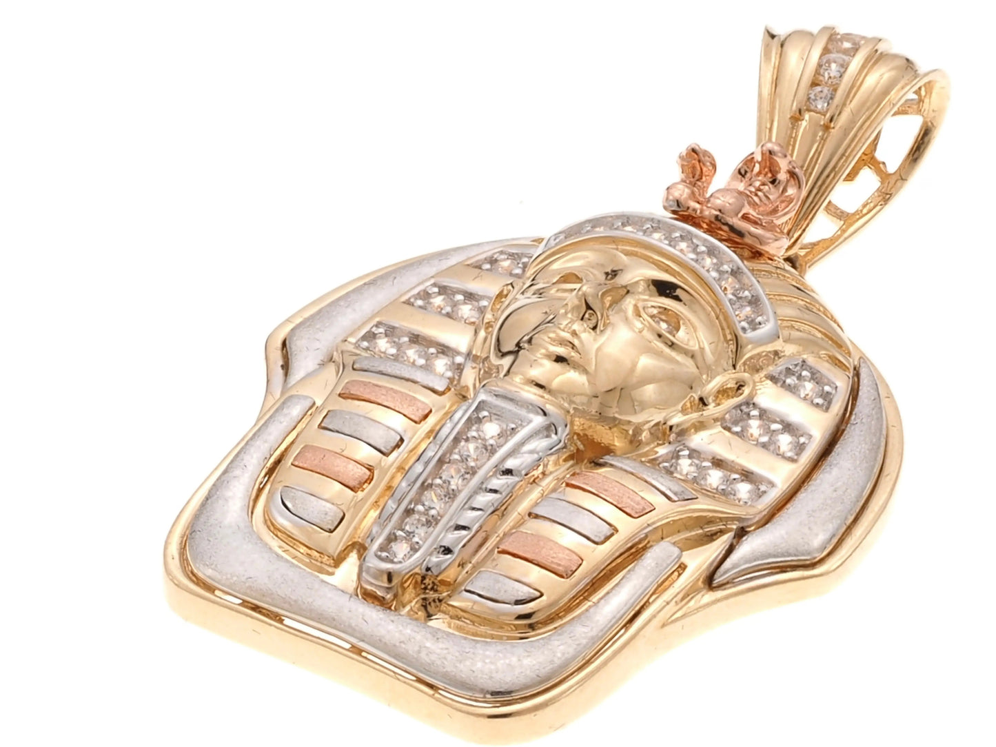 14K Gold CZ Pharaoh Pendant