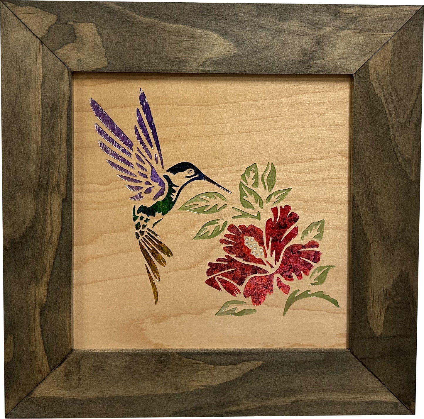 Hidden Gun Storage Safe Concealed Shelf with Hummingbird Wall Decor