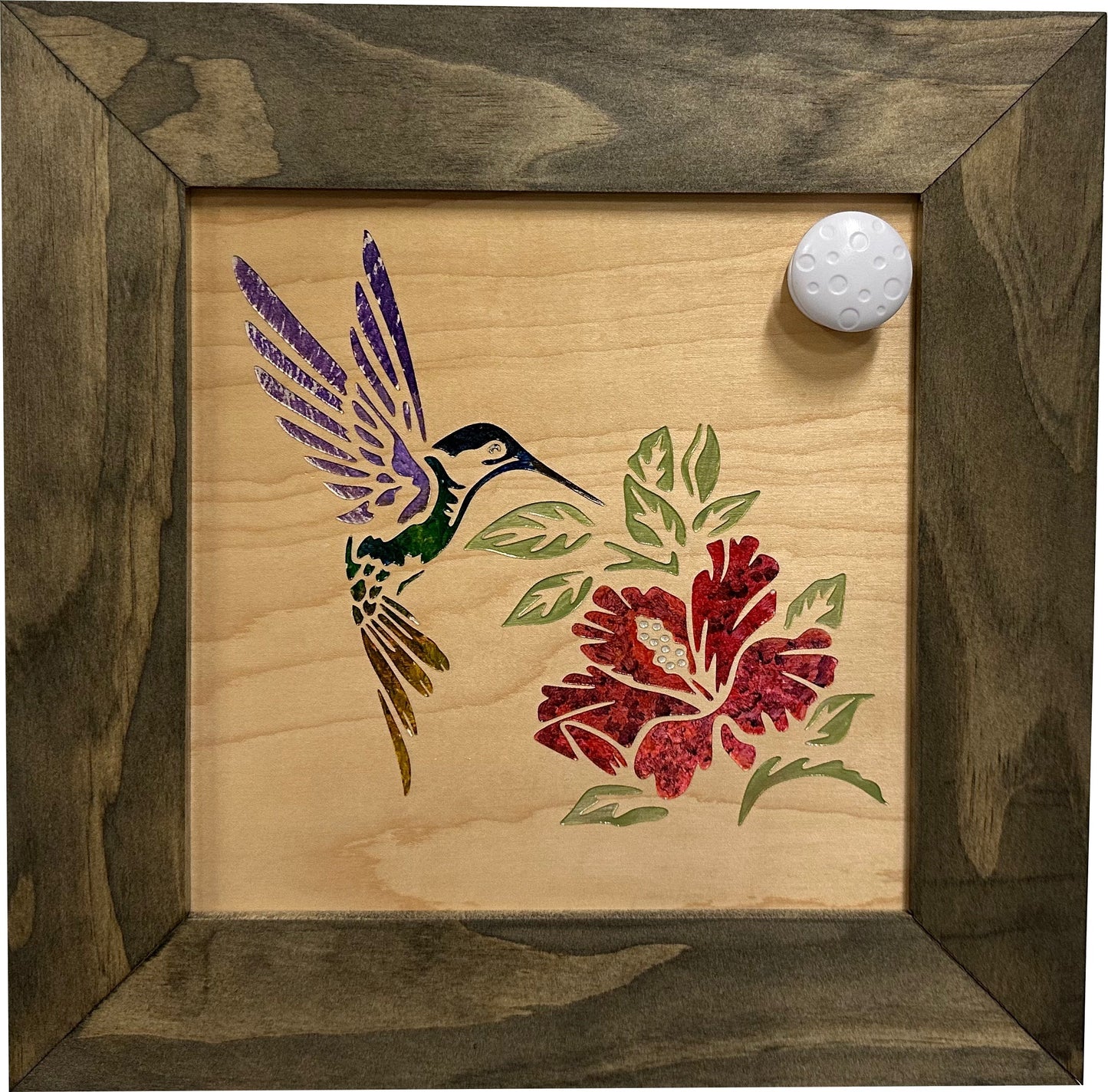 Hidden Gun Storage Safe Concealed Shelf with Hummingbird Wall Decor