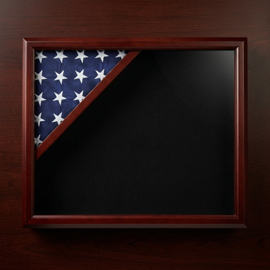 Air Force - Wood Flag Display Case - Cherry Wood