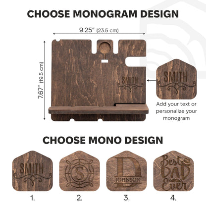 Wooden Docking Station – Personalized Gift for Him