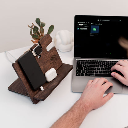 Wooden Docking Station – Personalized Gift for Him