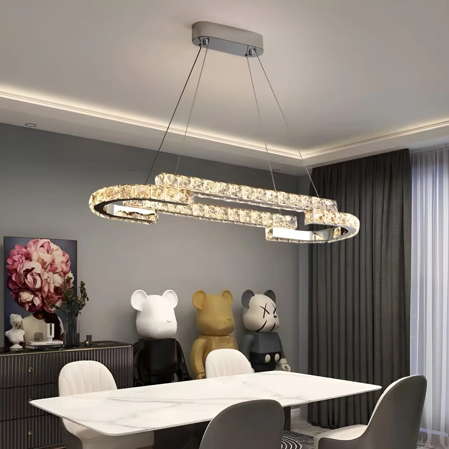 Double Ring Crystal Chandelier