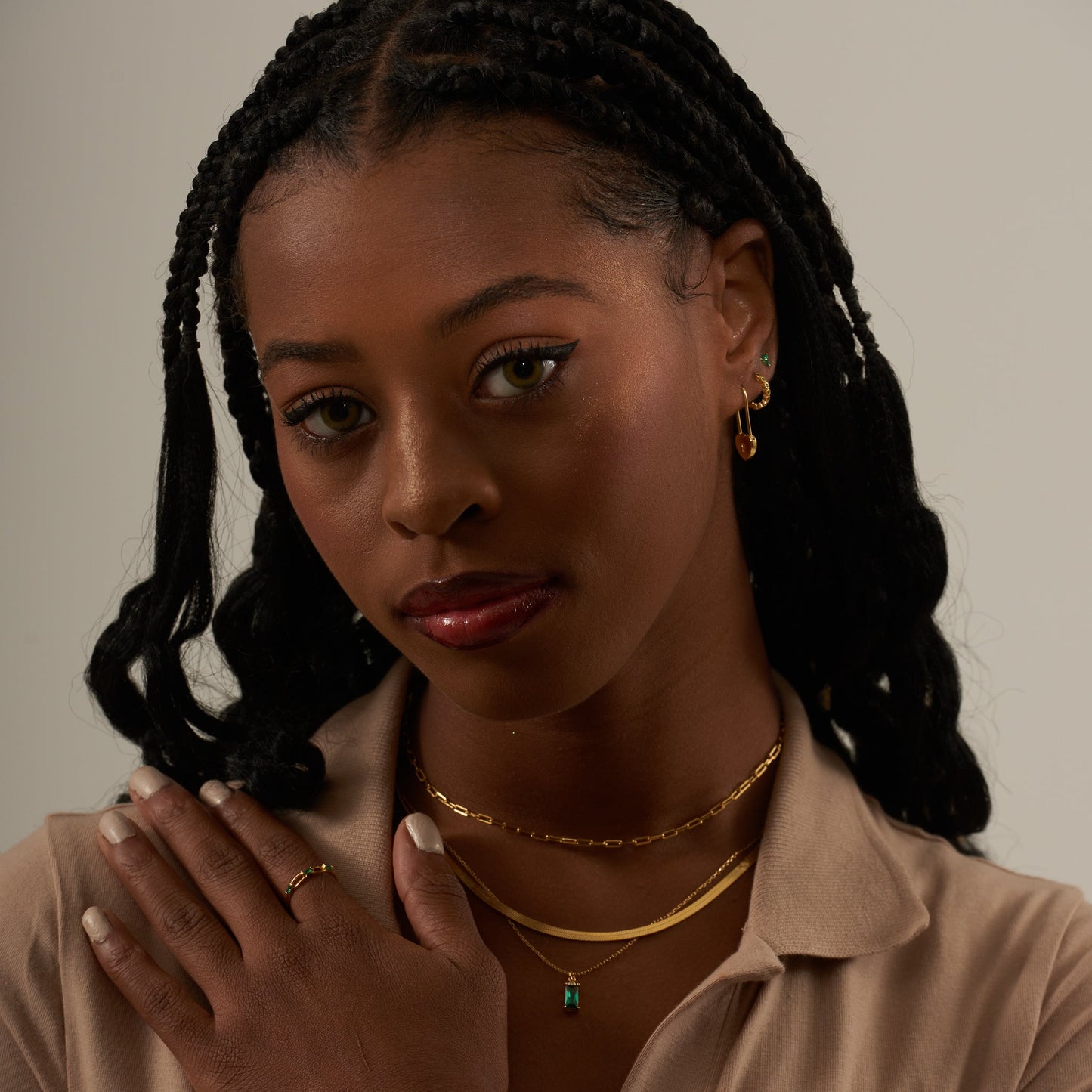 Silver Flat Herringbone Snake Chain Necklace