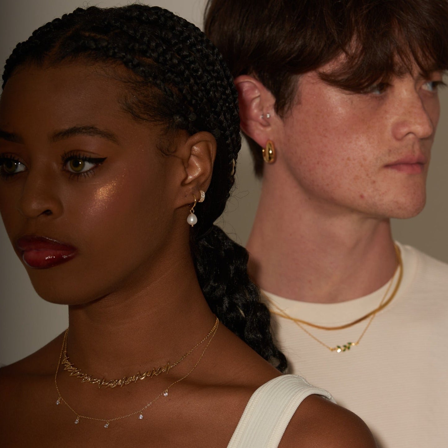 Wide CZ Hoop Earrings