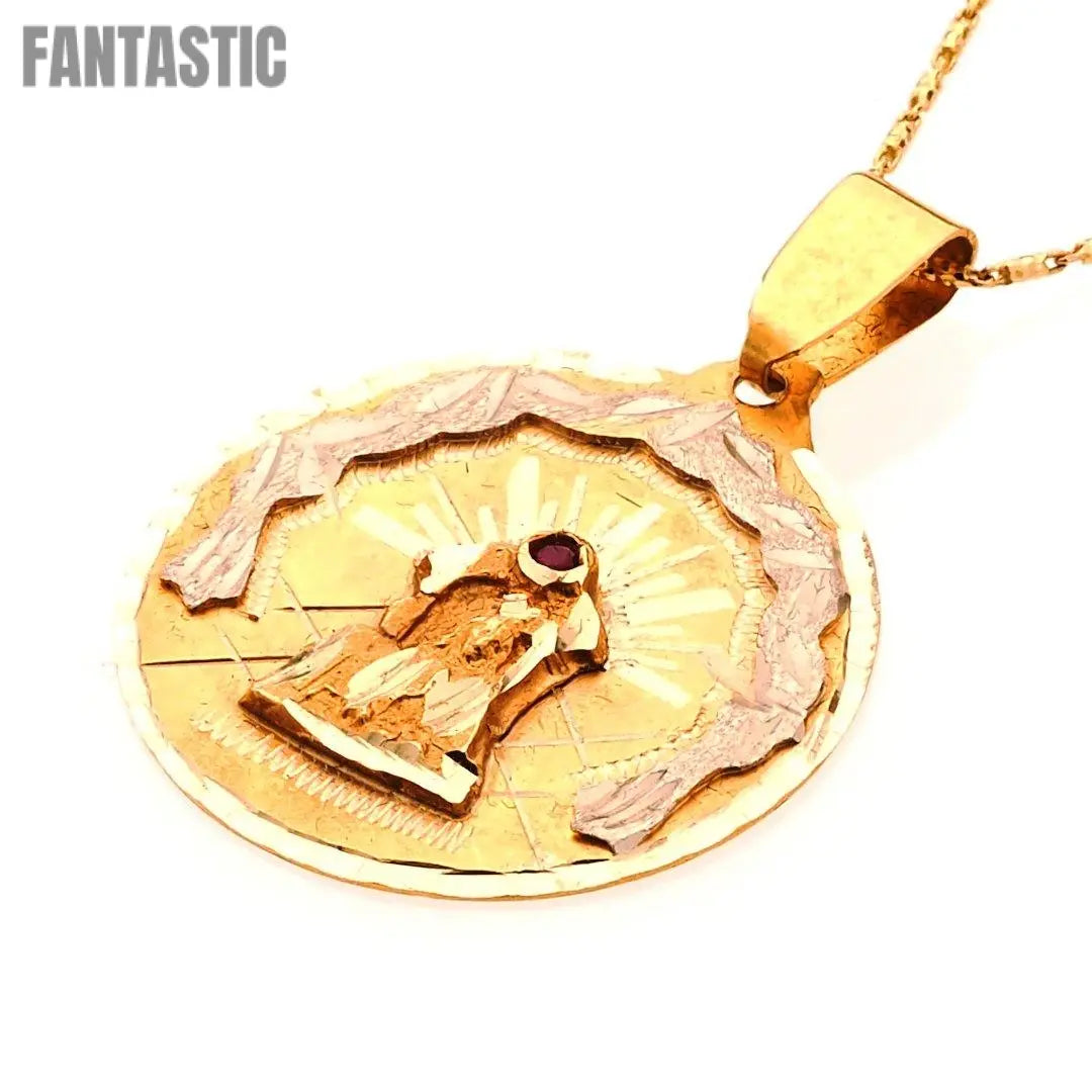 14K Gold Altagracia Virgin Pendant