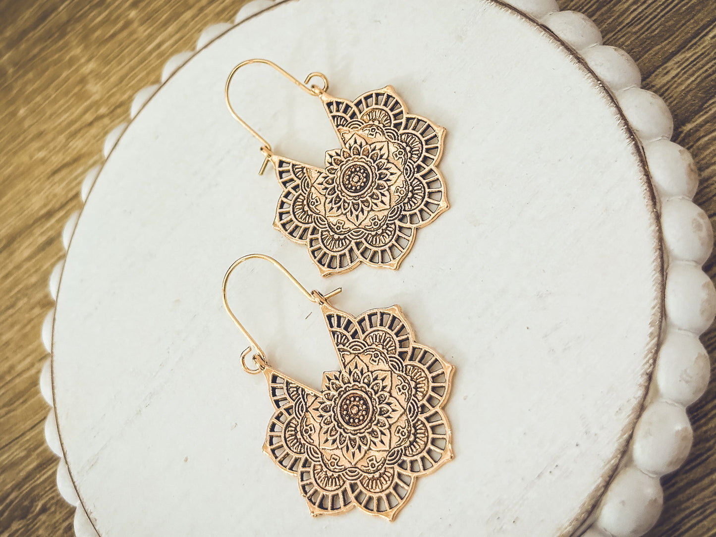 Beautiful Gold or Silver Mandala Earrings